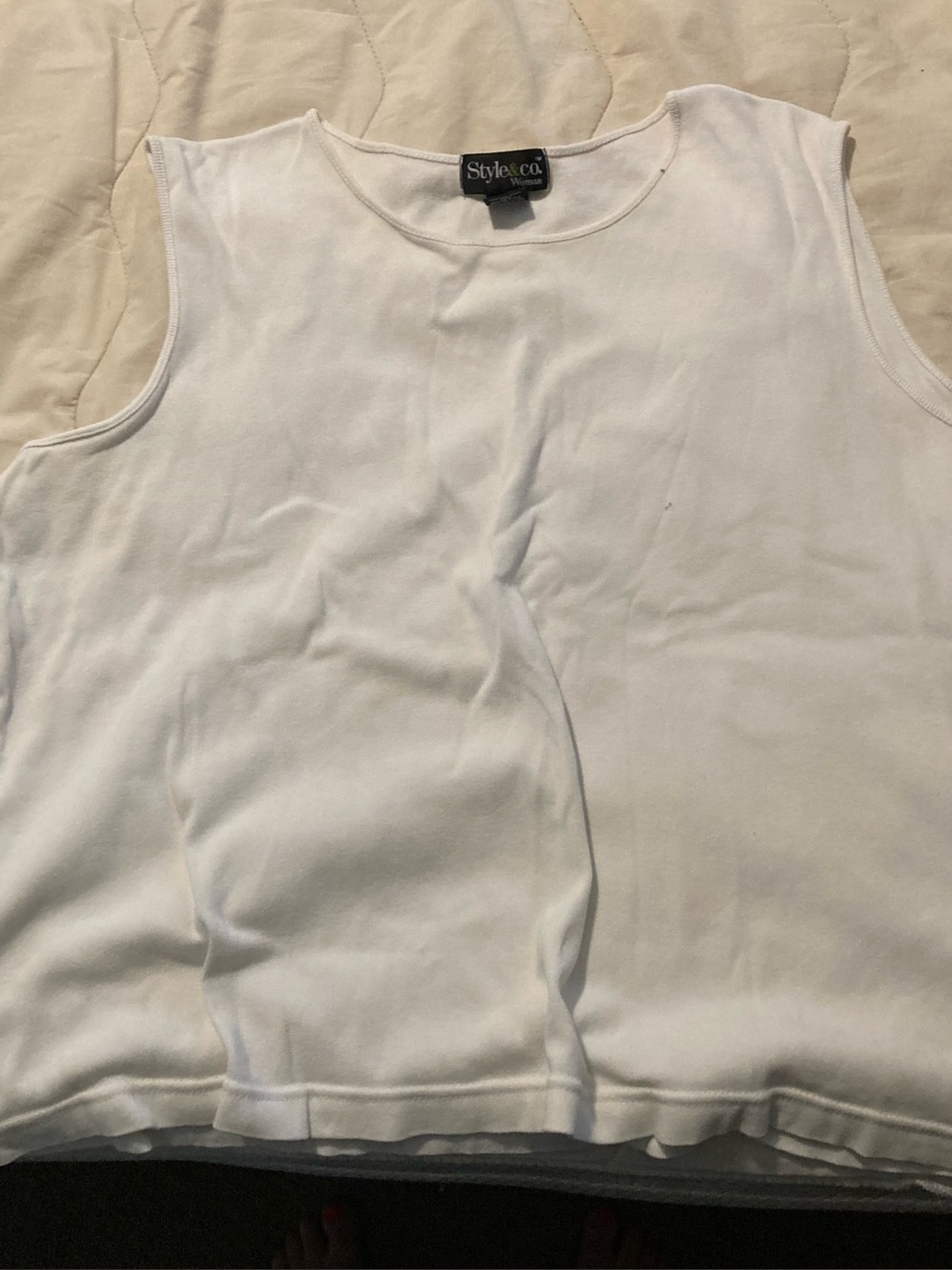 Style & Co. Women's White Sleeveless Knit Tank and Nine and Co short sleeve
